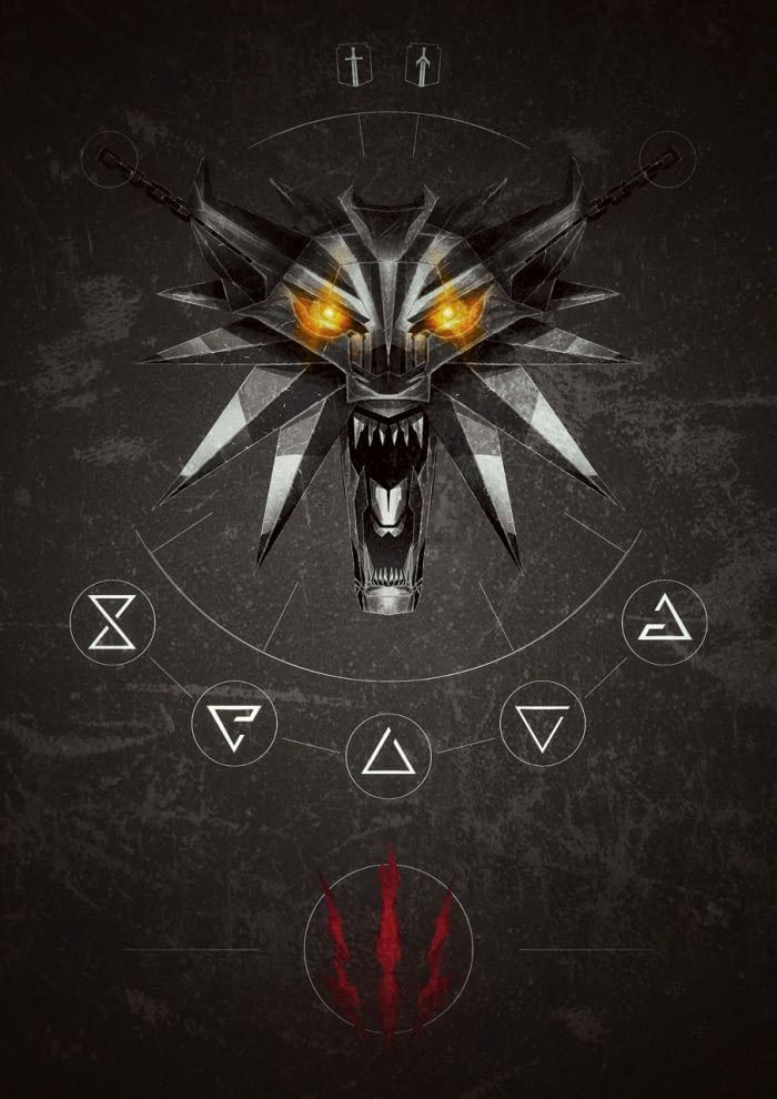 sfondo di iphone the witcher 3,illustrazione,disegno grafico,personaggio fittizio,buio,grafica