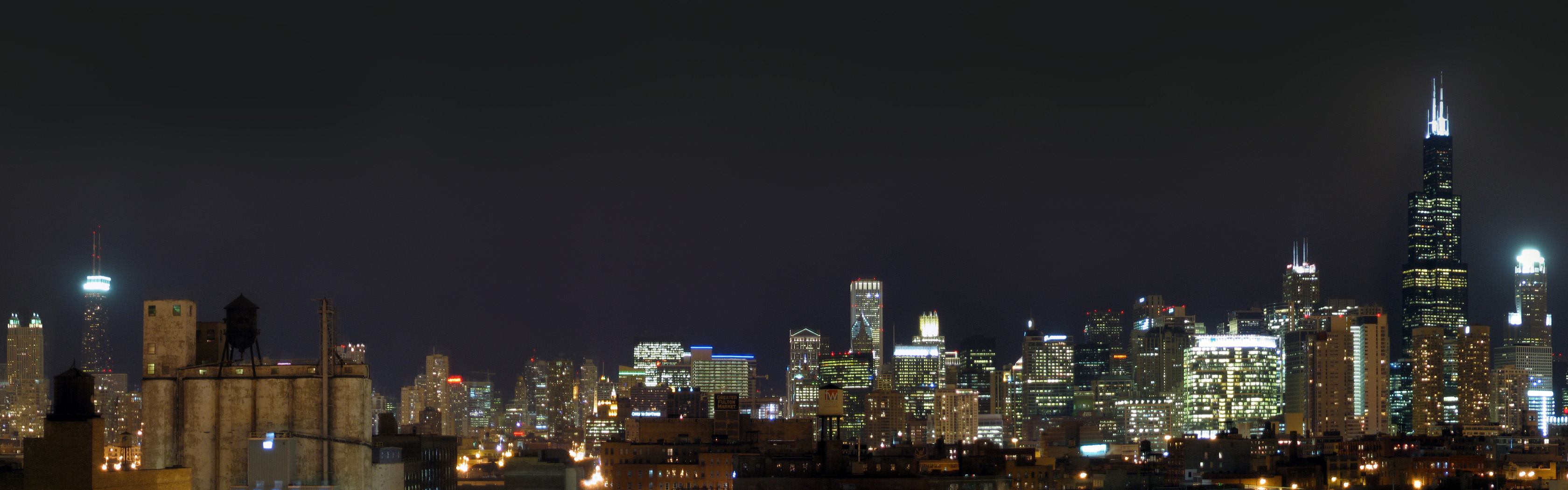 壁紙3360x1050,都市の景観,市,首都圏,夜,スカイライン