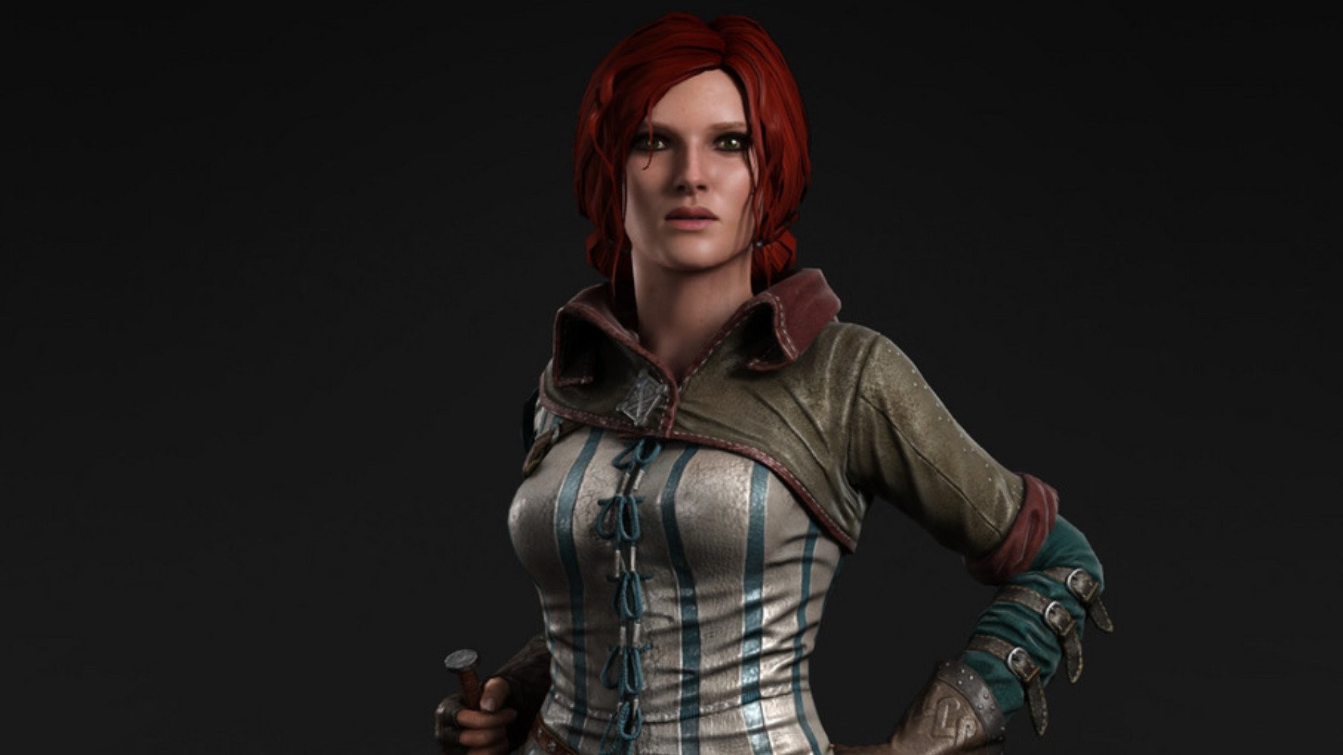 triss wallpaper,fictional character,gesture