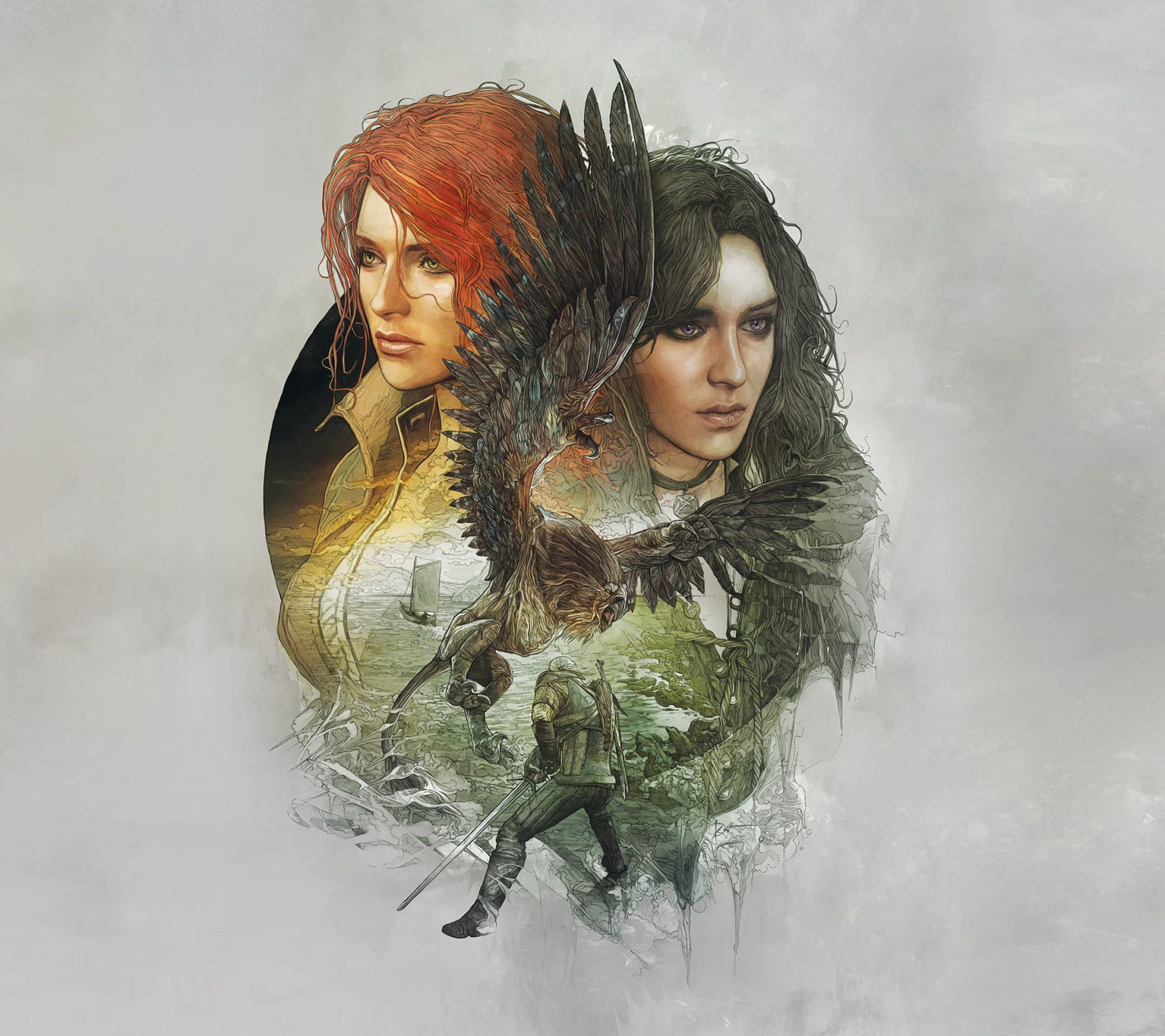 triss wallpaper,illustration,art,drawing,cg artwork,fictional character