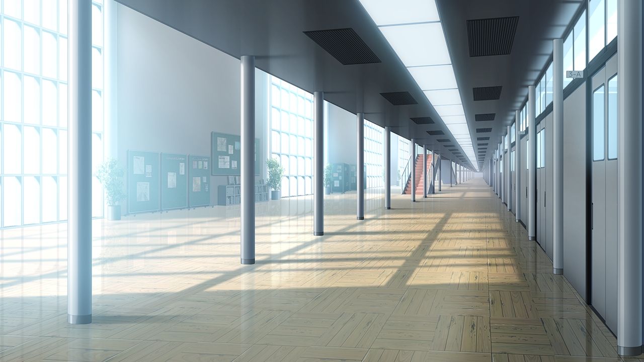 anime schule wallpaper,gebäude,die architektur,tageslicht,fußboden,linie