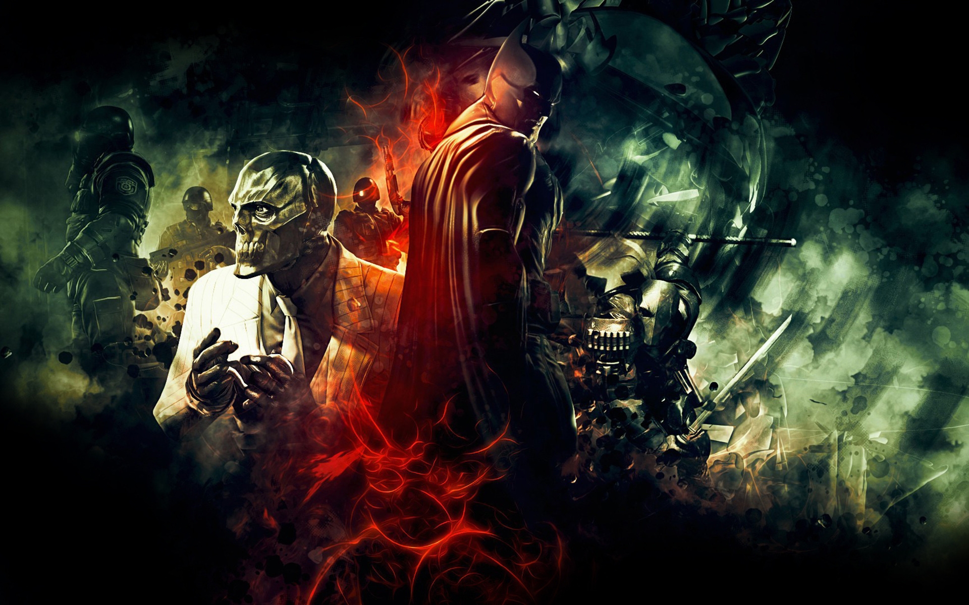 batman arkham origins fondo de pantalla,cg artwork,diseño gráfico,oscuridad,ilustración,demonio