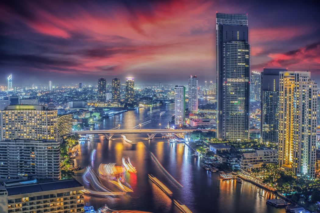 bangkok wallpaper hd,paesaggio urbano,città,area metropolitana,area urbana,cielo