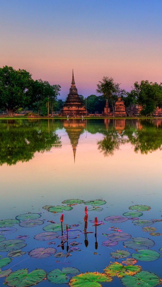 carta da parati iphone thailandia,riflessione,natura,paesaggio naturale,cielo,piscina riflettente