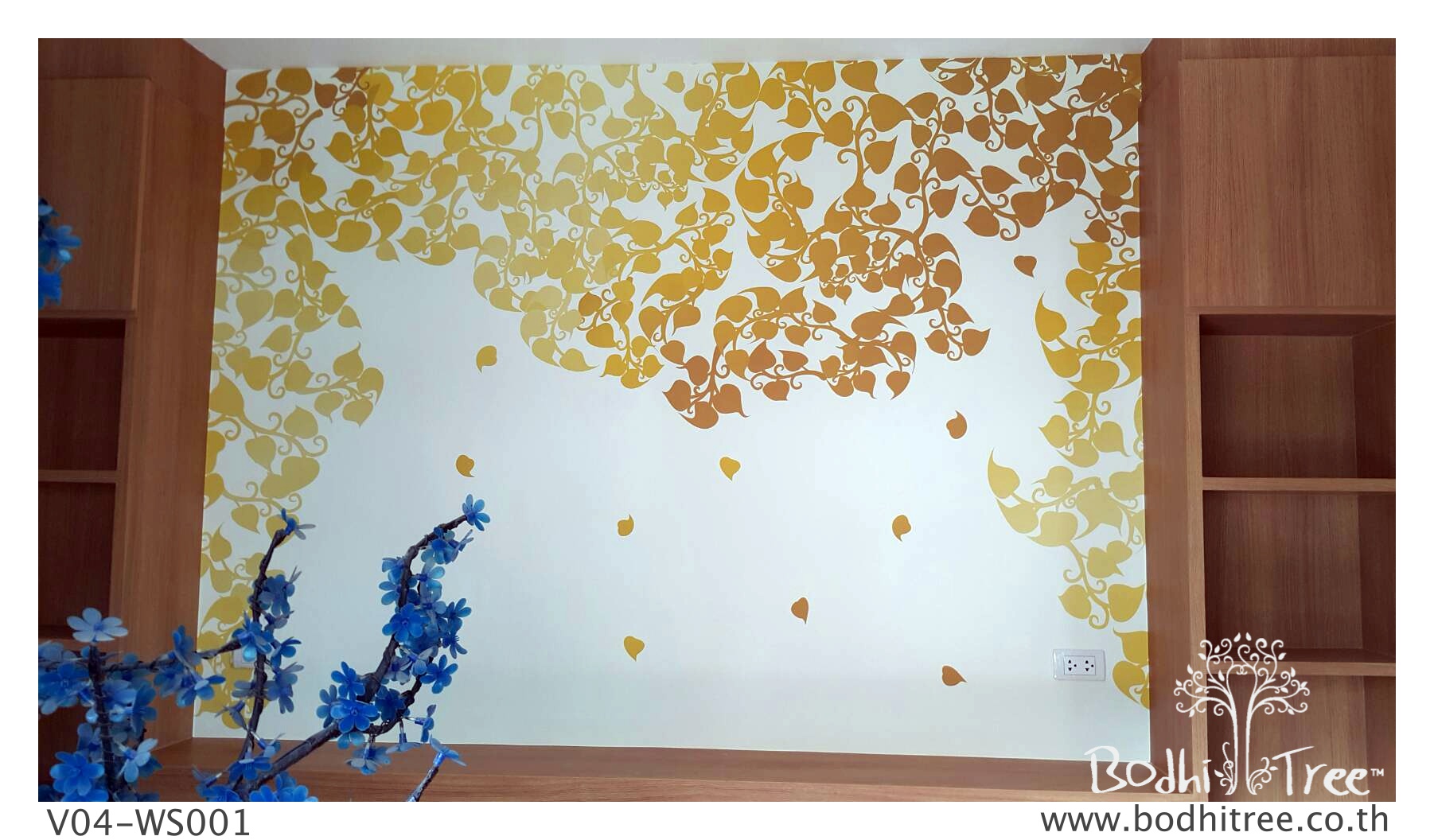 bodhi tree wallpaper,wall,wallpaper,room,leaf,textile