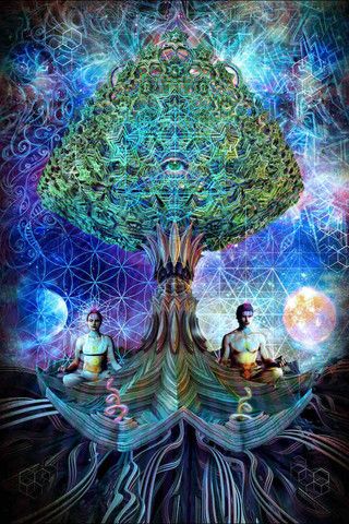 bodhi tree wallpaper,psychedelic art,tree,illustration,art,design