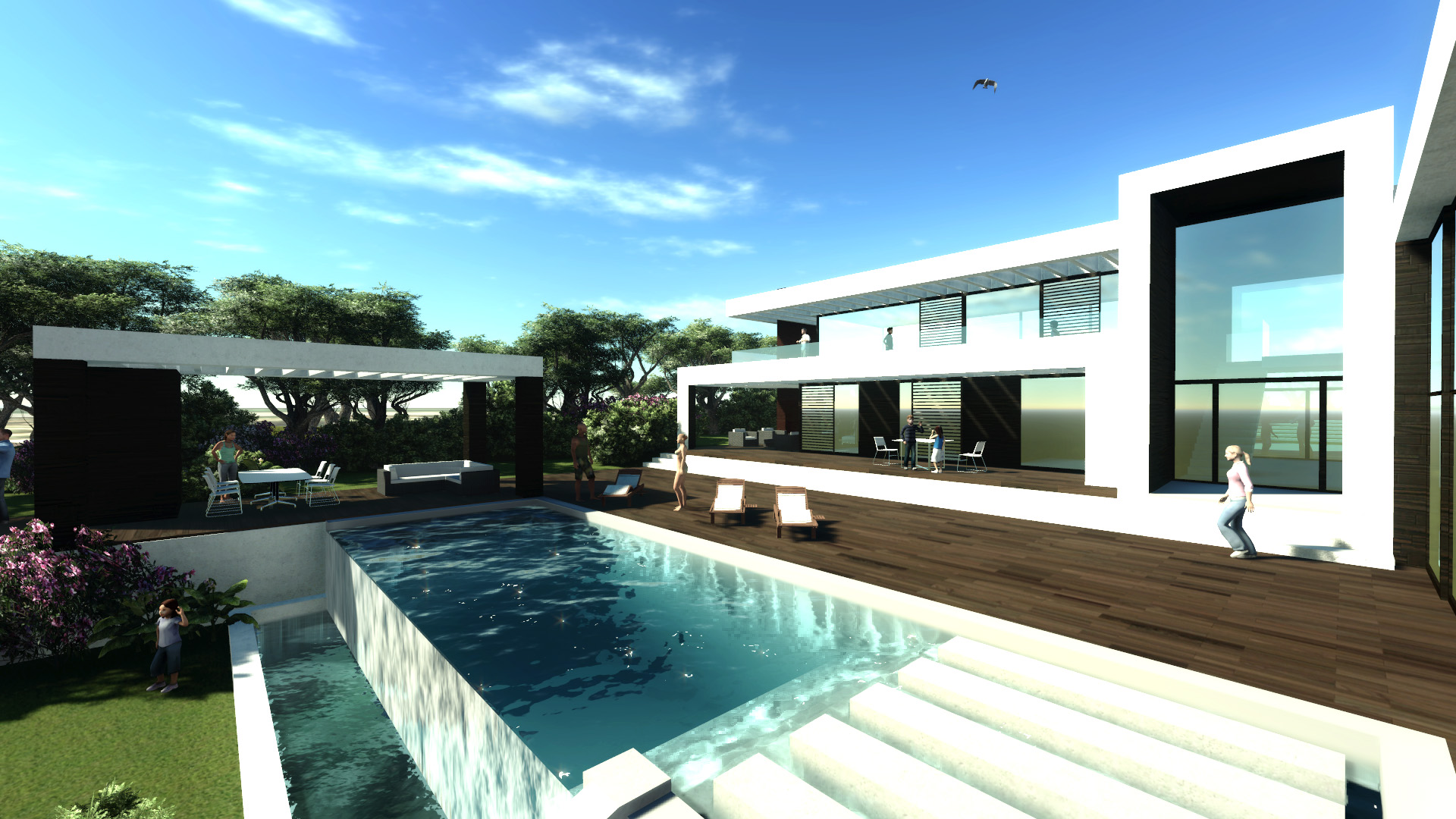 modern house wallpaper,property,swimming pool,building,house,architecture