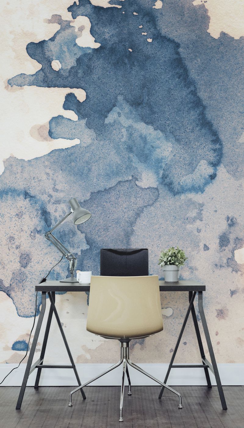 wallpaper design for office wall,blue,wallpaper,wall,furniture,room