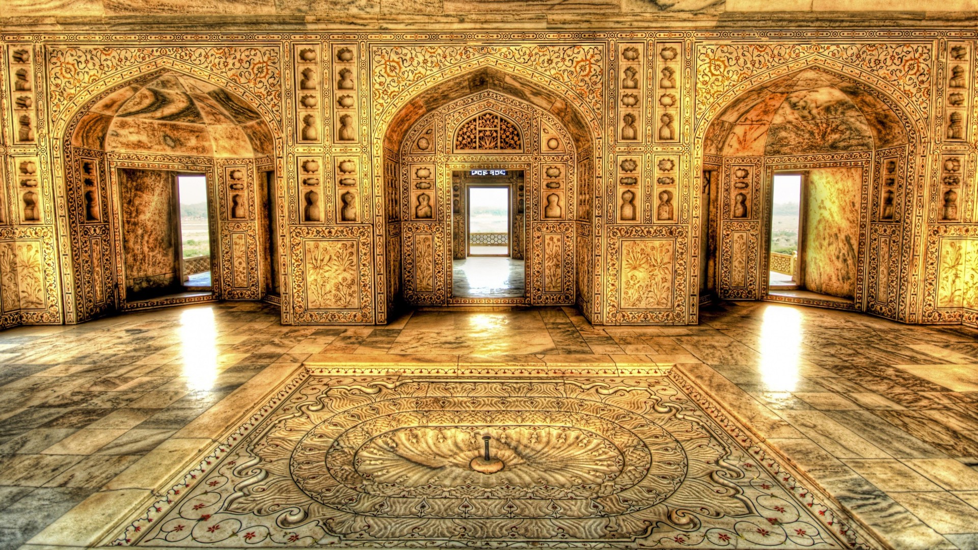 インドの壁の3d壁紙,聖地,床,建築,フローリング,アーチ