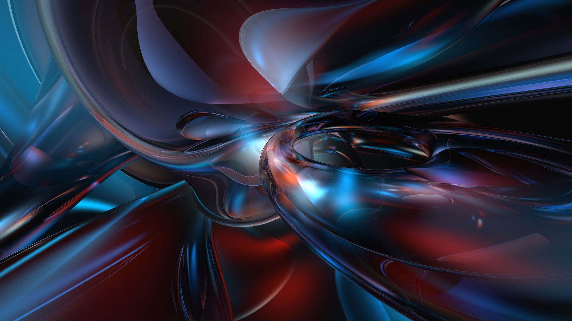 red 3d wallpaper,blue,fractal art,cg artwork,water,art