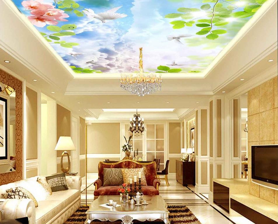 3d ceiling wallpaper,ceiling,living room,room,interior design,property