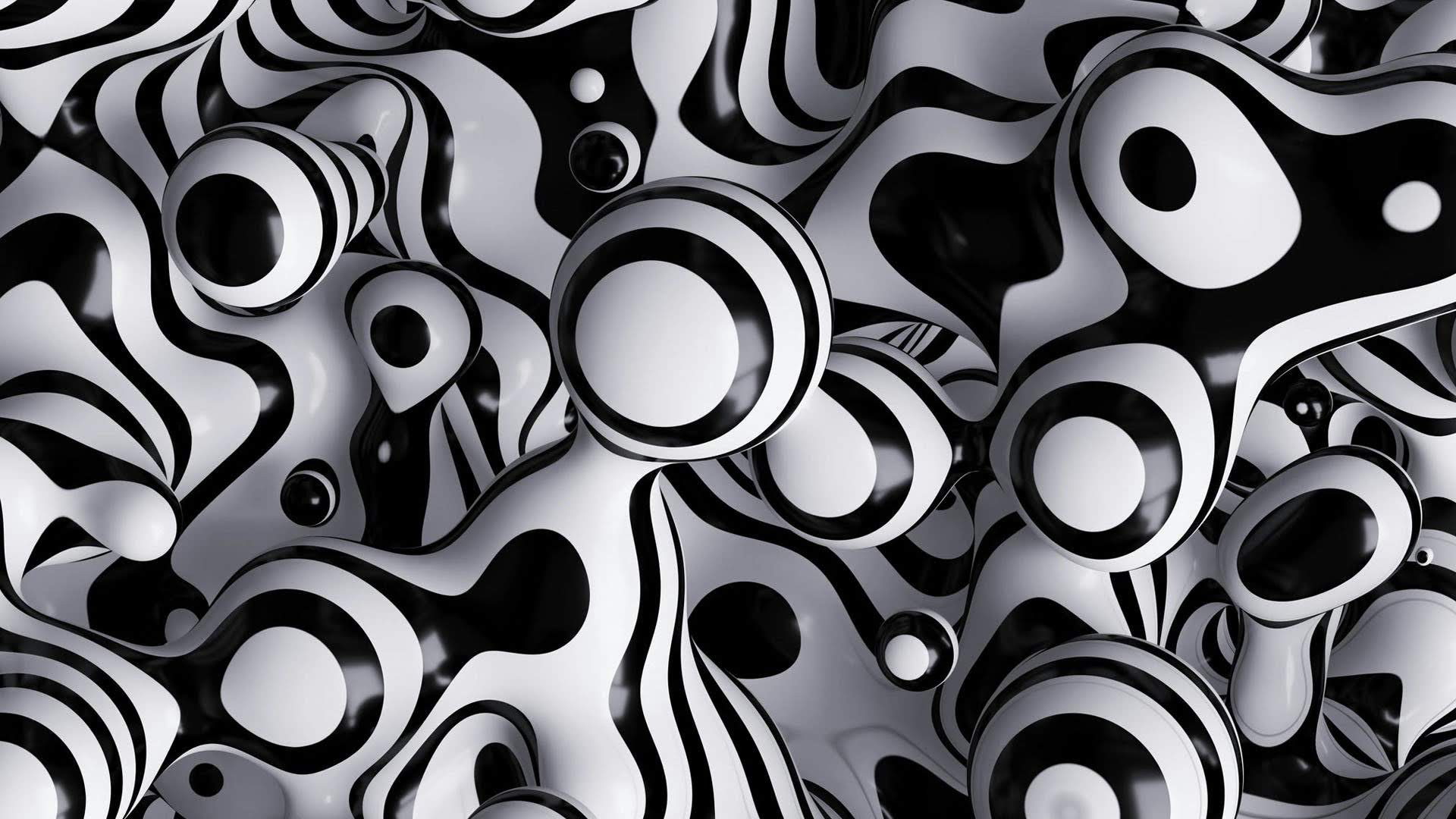 black and white 3d wallpaper,pattern,black and white,monochrome,monochrome photography,design