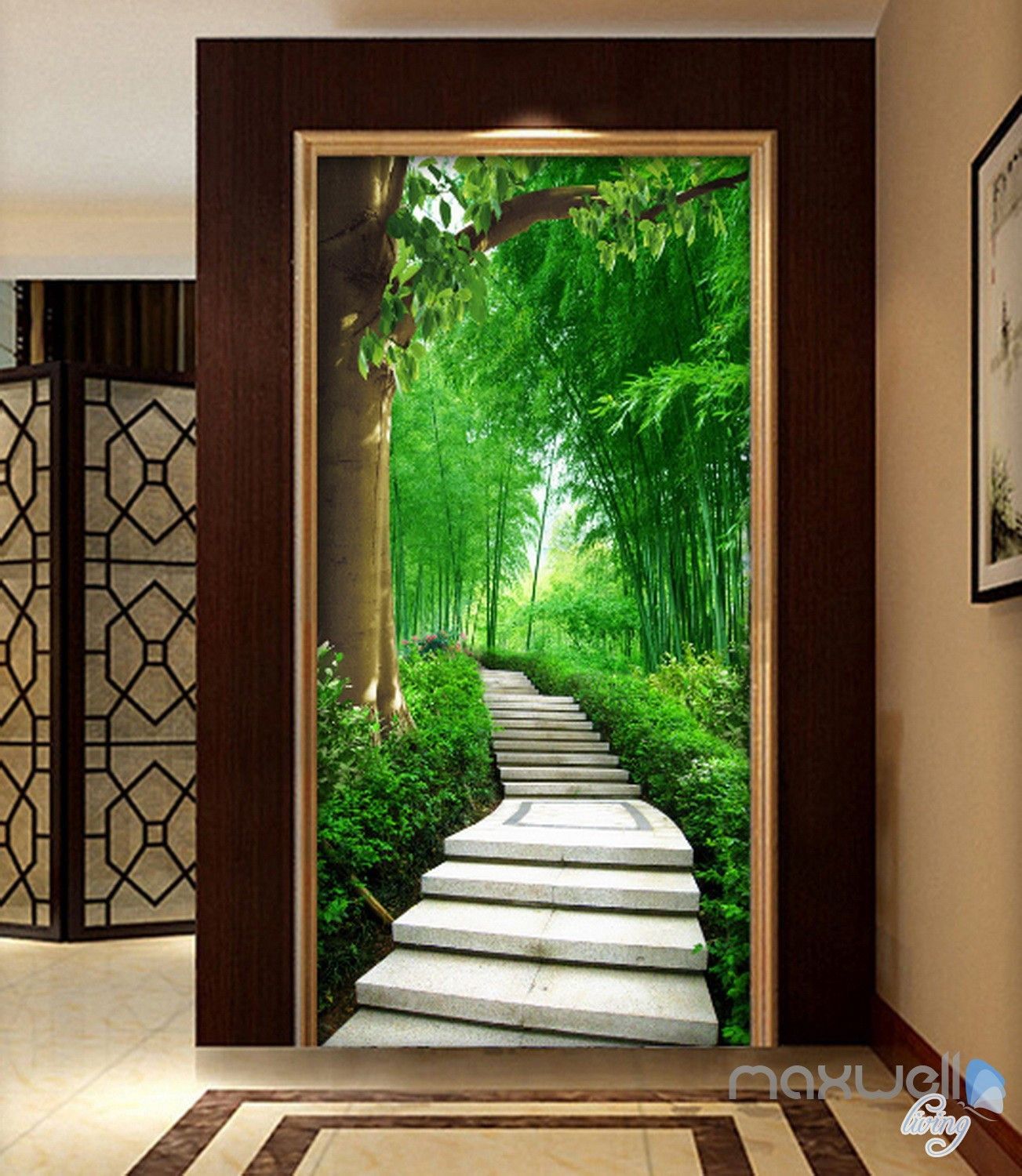 3d wallpaper for house walls,door,architecture,room,house,interior design