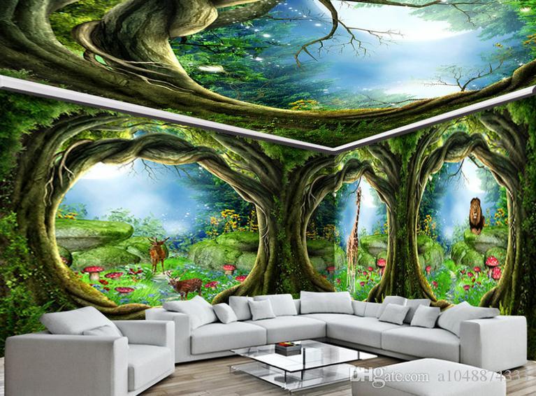 家の壁の3d壁紙,自然の風景,自然,壁,緑,壁画