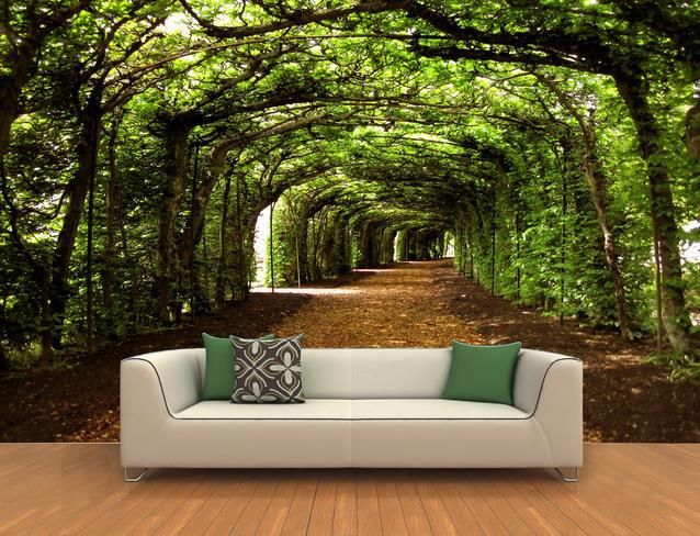 papier peint 3d pour salon à vendre,paysage naturel,la nature,vert,arbre,meubles