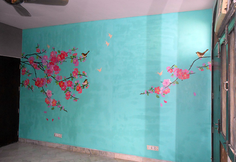 papier peint pour murs prix à delhi,turquoise,rose,vert,mur,sarcelle