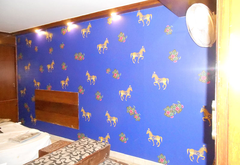 papier peint pour murs prix à delhi,mur,fond d'écran,bleu majorelle,propriété,plafond