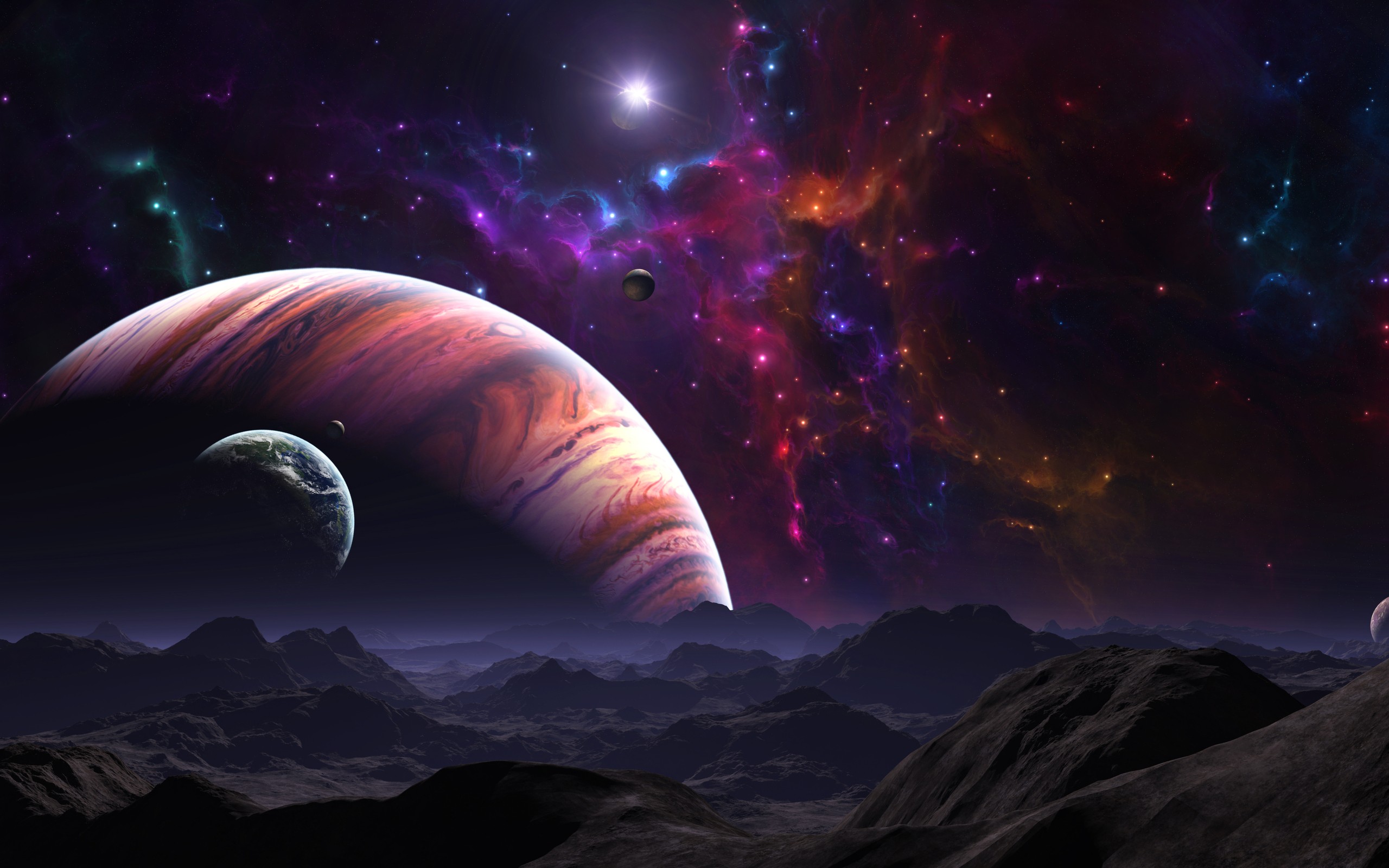 space planet wallpaper,nature,sky,outer space,atmosphere,astronomical object