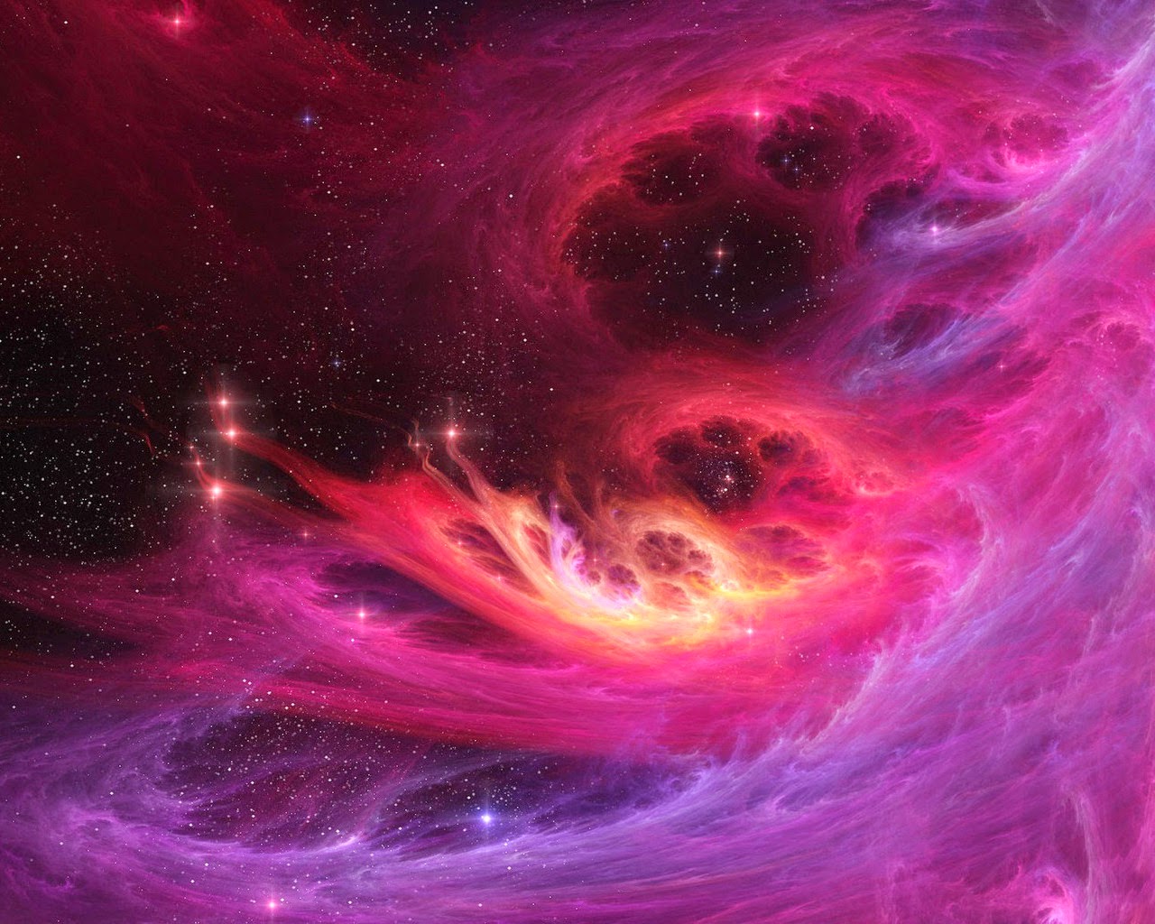 Red And Purple Galaxy- WallpaperUse