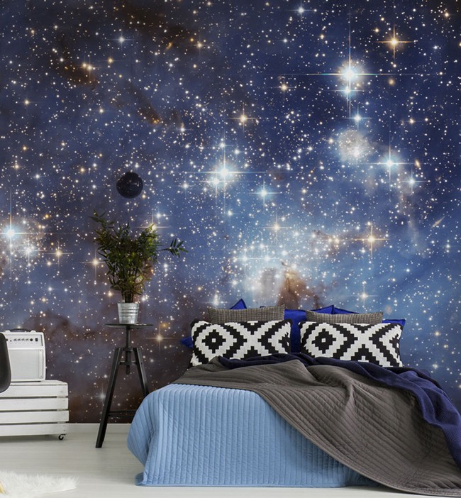 部屋英国の銀河の壁紙,空,壁紙,壁,星,スペース