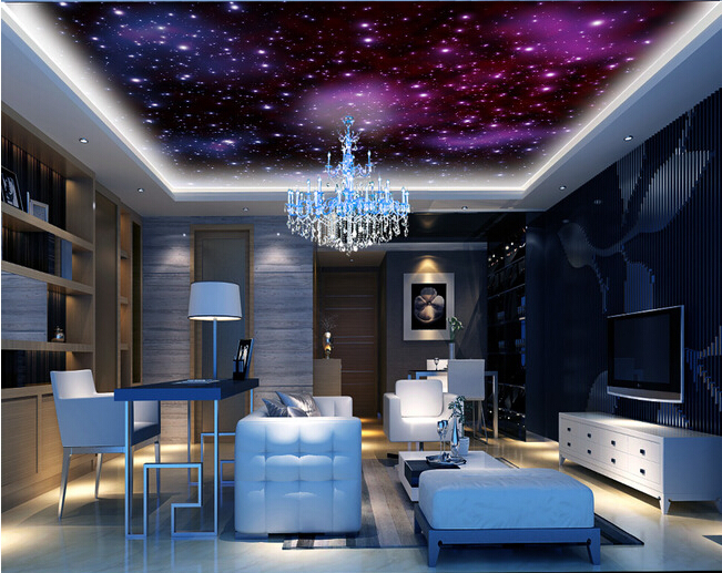 침실 우주 벽지,천장,인테리어 디자인,방,조명,거실