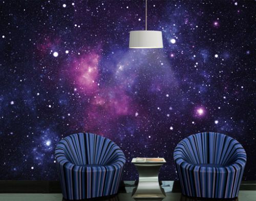 galaxy wallpaper for bedroom walls,purple,sky,lighting,violet,space