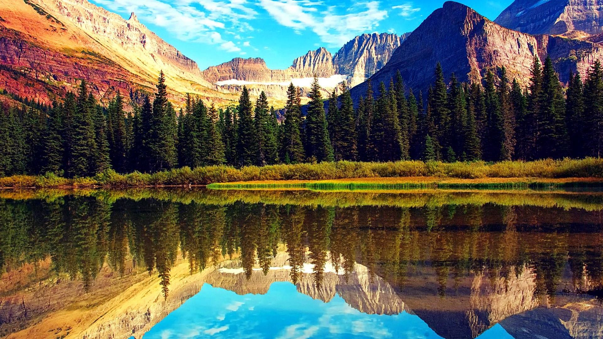 wilderness wallpaper,reflection,natural landscape,nature,mountainous landforms,mountain
