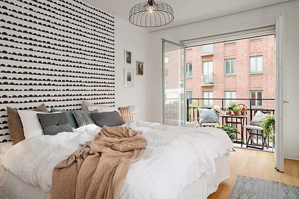 ferm living half moon wallpaper,bedroom,room,furniture,property,bed