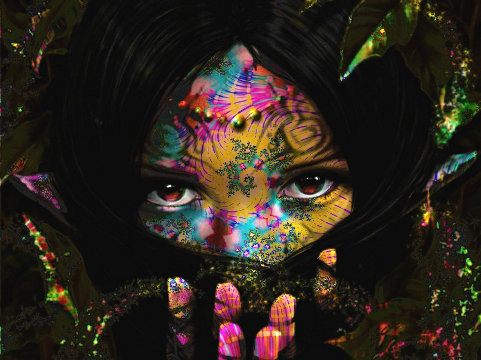 artistic wallpapers for mobile,face,head,eye,close up,psychedelic art