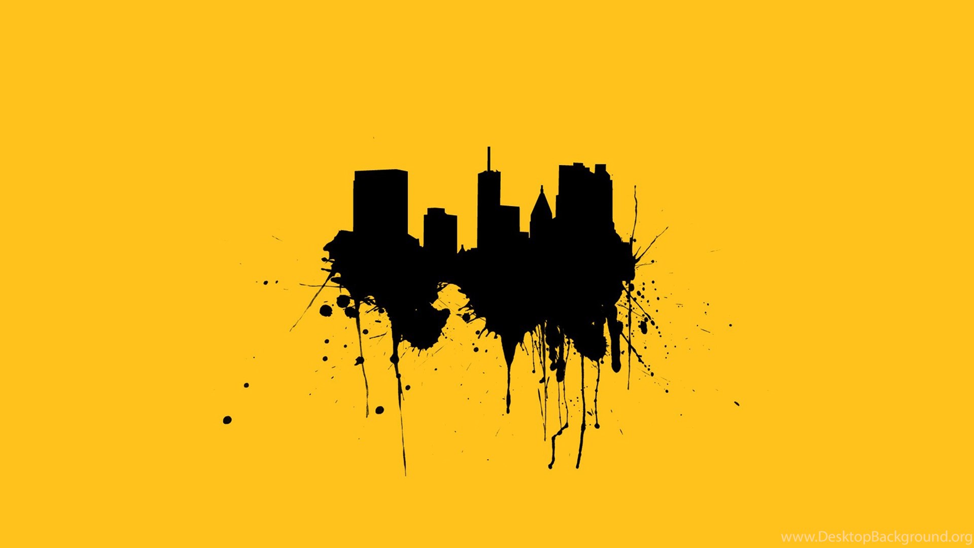 arte moderna carta da parati hd,giallo,orizzonte,città,silhouette,disegno grafico