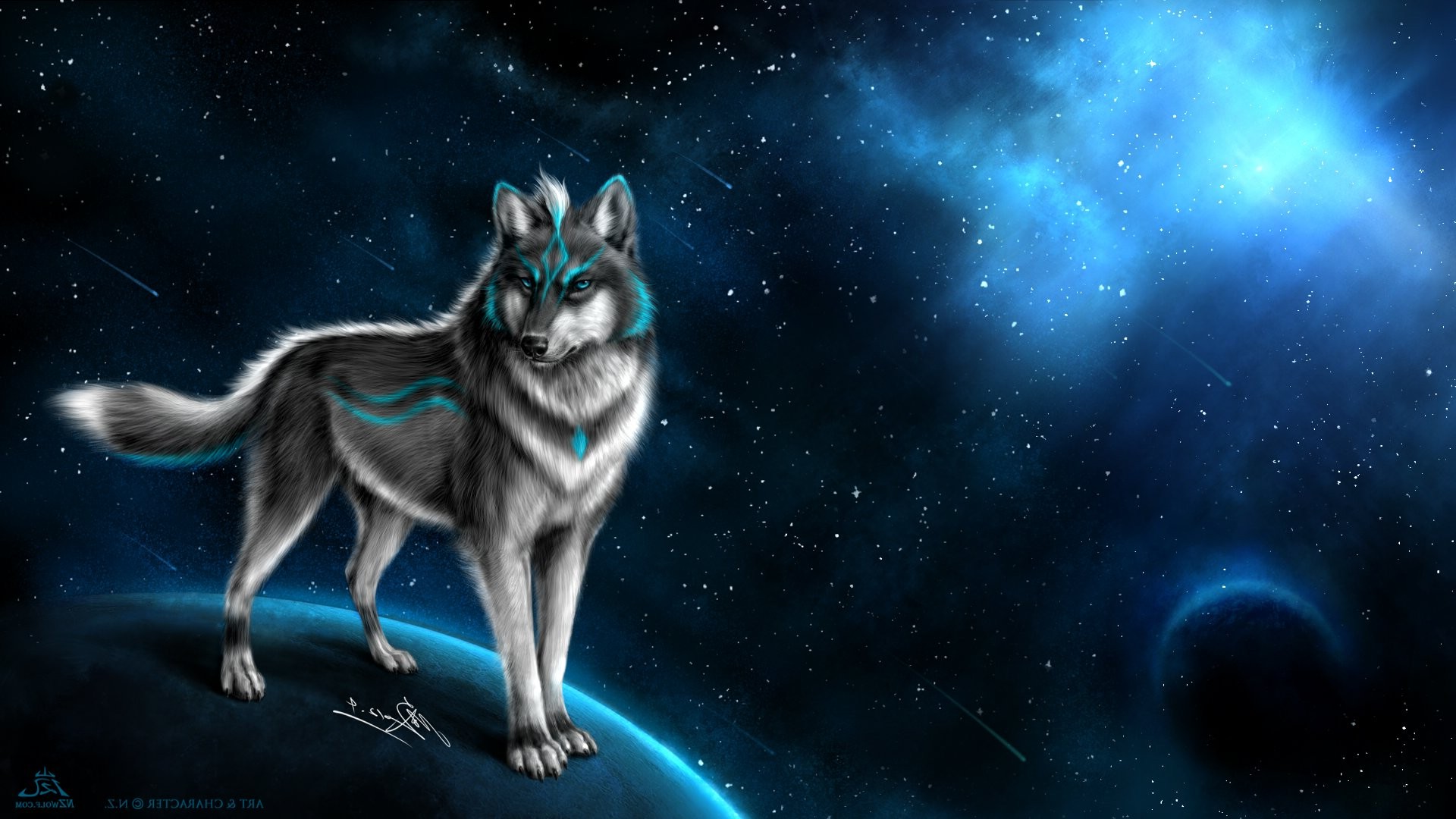 wolf kunst tapete,wolf,canis lupus tundrarum,himmel,hund,wolfshund