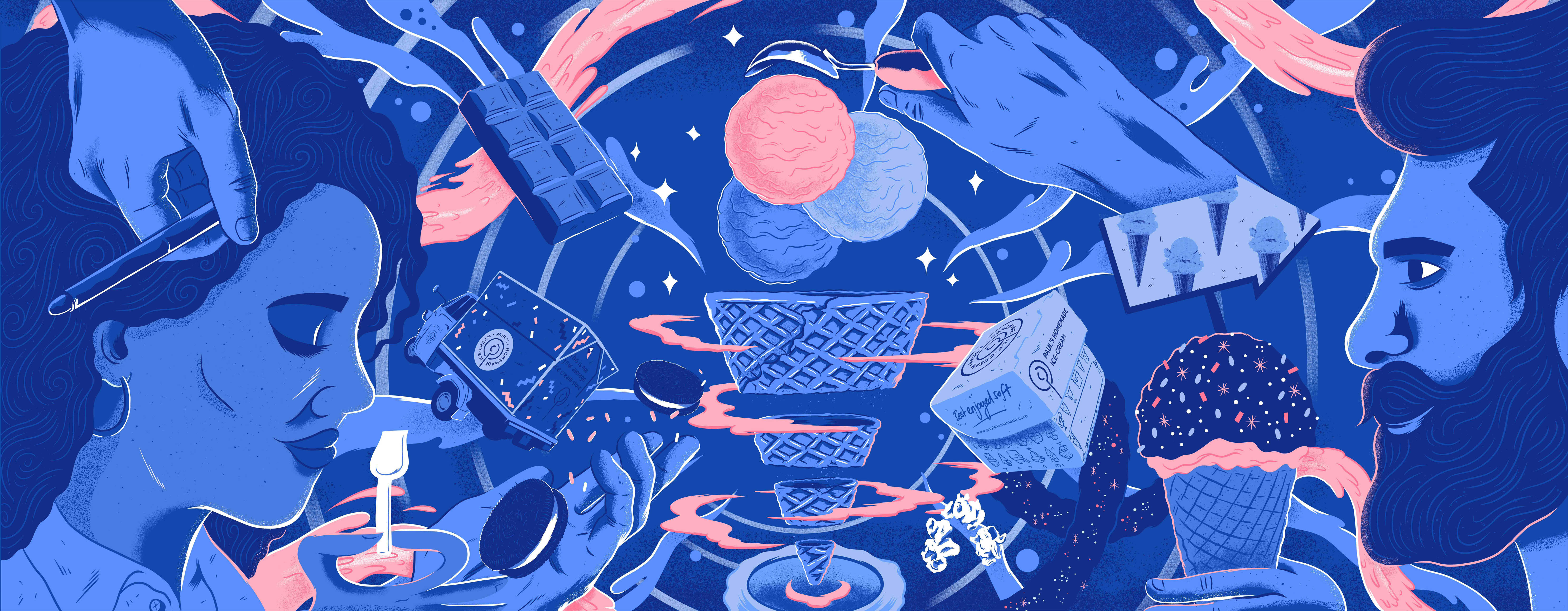 hausgemachte tapete,blau,illustration,grafikdesign,kunst,design ...