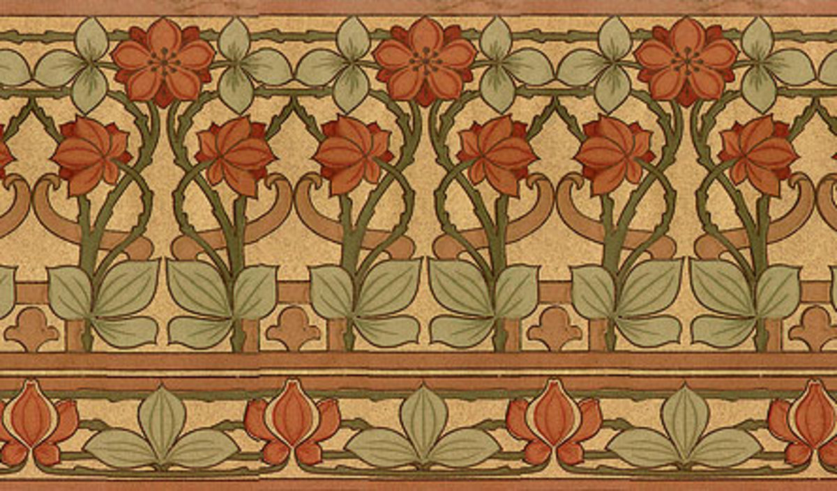 craftsman style wallpaper,pattern,orange,botany,floral design,leaf