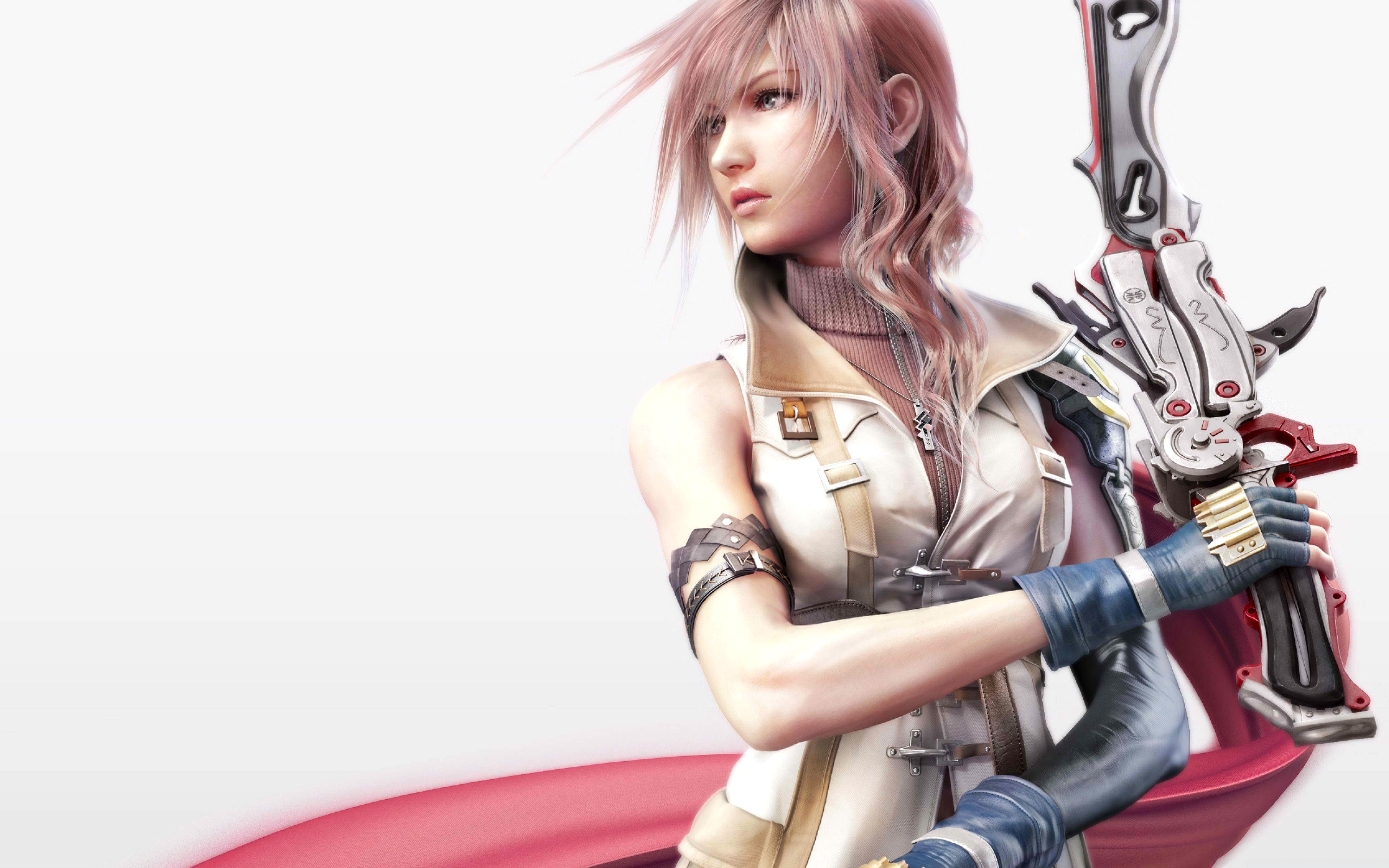 lightning final fantasy wallpaper,cg artwork,anime,figurine,long hair,illustration