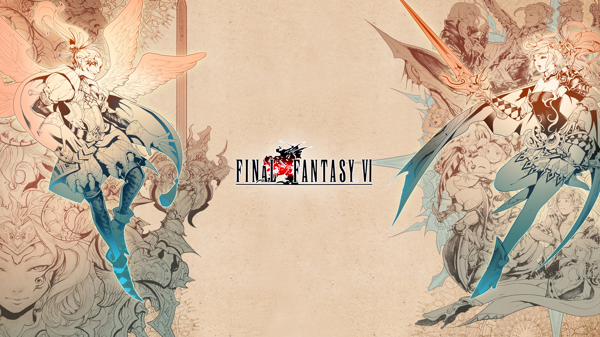 final fantasy vi wallpaper,text,illustration,art,graphic design,font