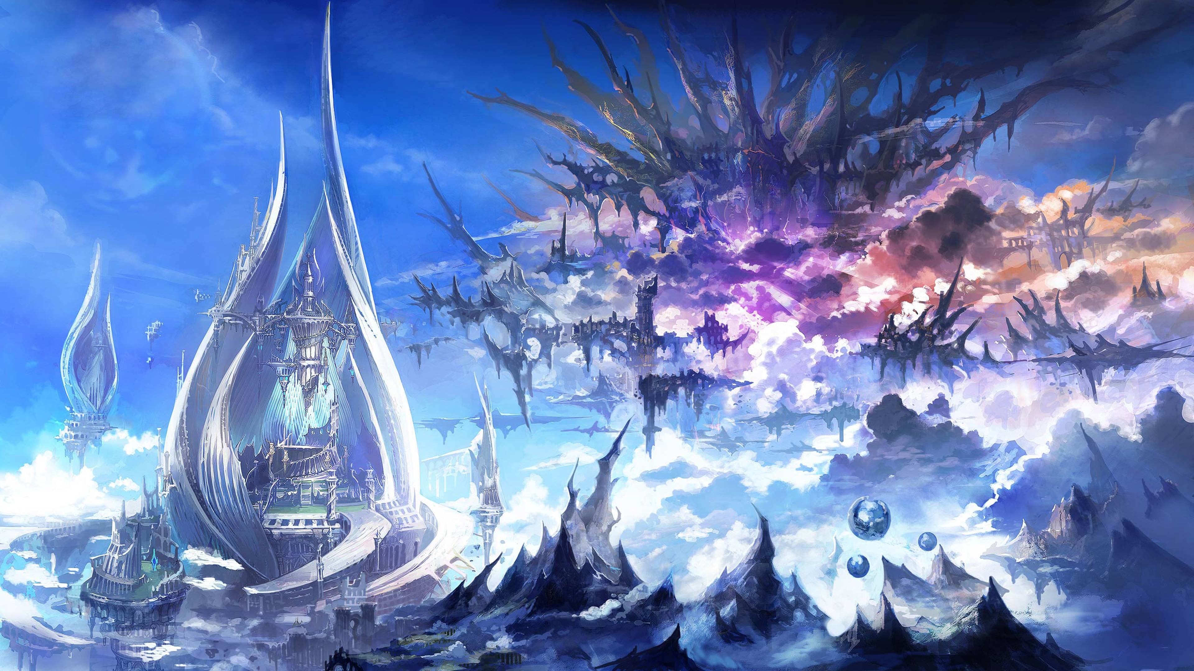 sfondo di final fantasy 14,cg artwork,cielo,mondo,nave fantasma,veicolo