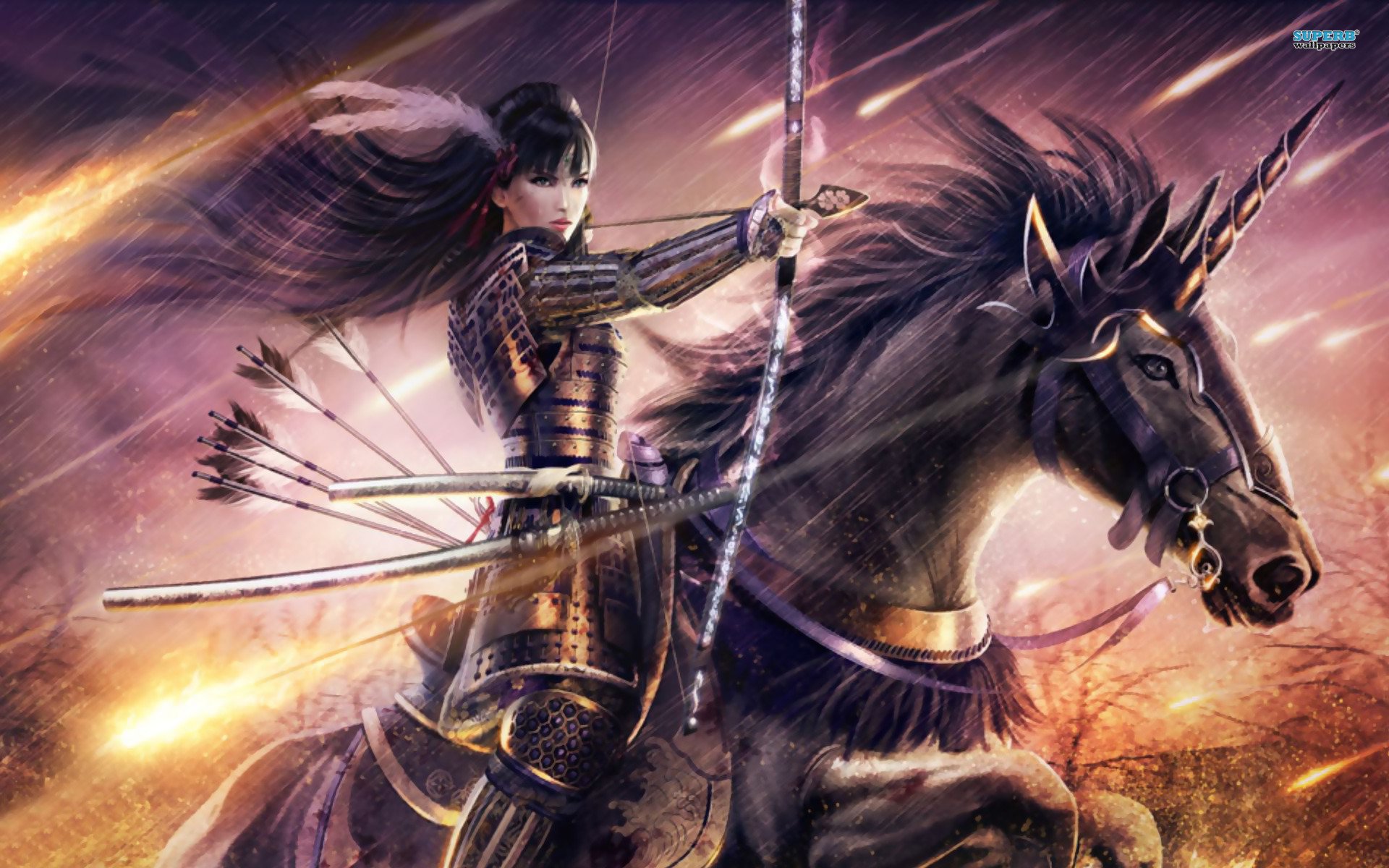 anime warrior wallpaper,juego de acción y aventura,cg artwork,caballo,juegos,mitología