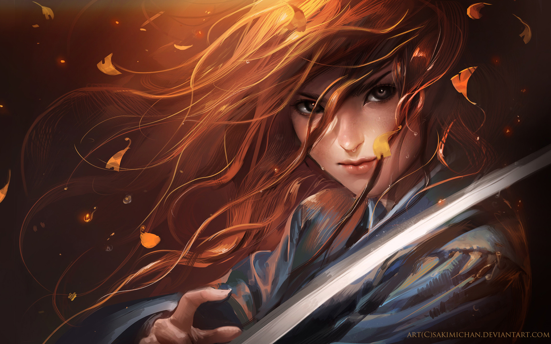 anime warrior wallpaper,cg artwork,illustration,anime,sky,long hair