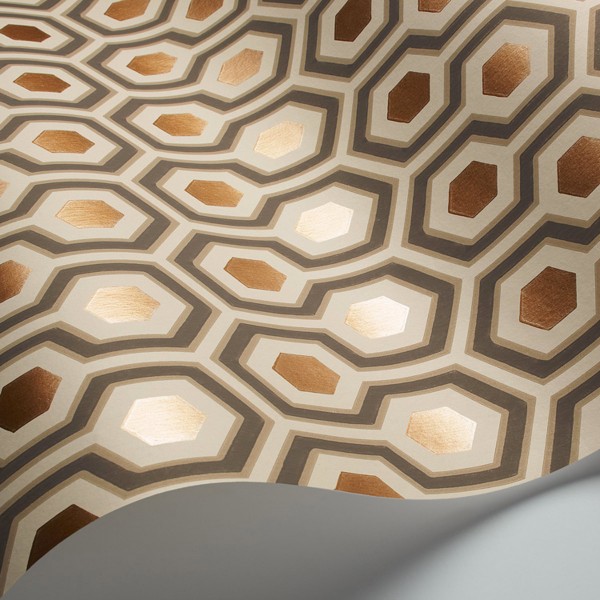 hicks hexagon wallpaper,pattern,brown,wall,orange,ceiling (455370