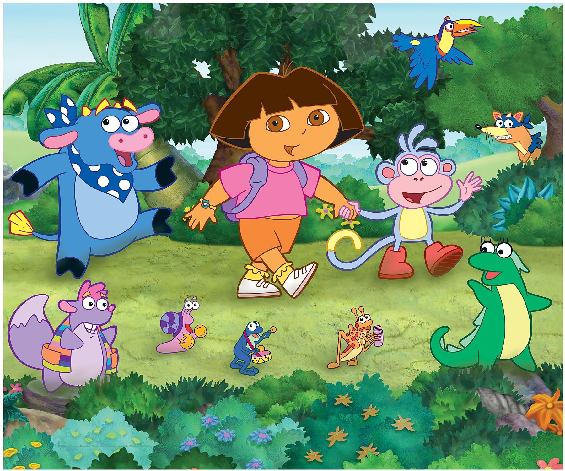 dora wallpaper hd,animated cartoon,cartoon,illustration,organism,animation