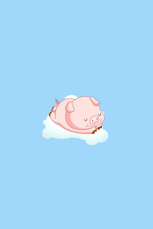 cerdo fondo de pantalla para iphone,azul,dibujos animados,cerdo domestico,suidae,rosado