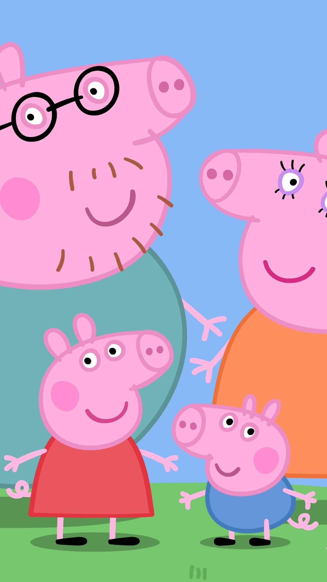 peppa pig wallpaper hd,cartoon,pink,suidae,clip art,illustration