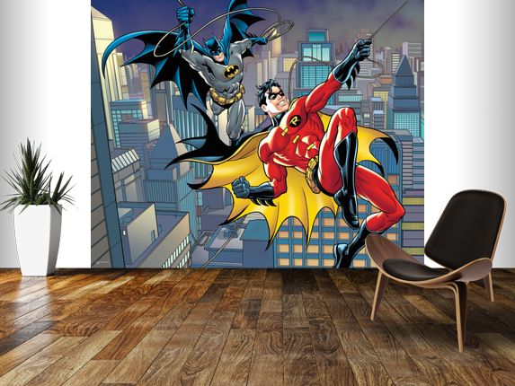 batman bedroom wallpaper,wall,mural,fictional character,floor,room