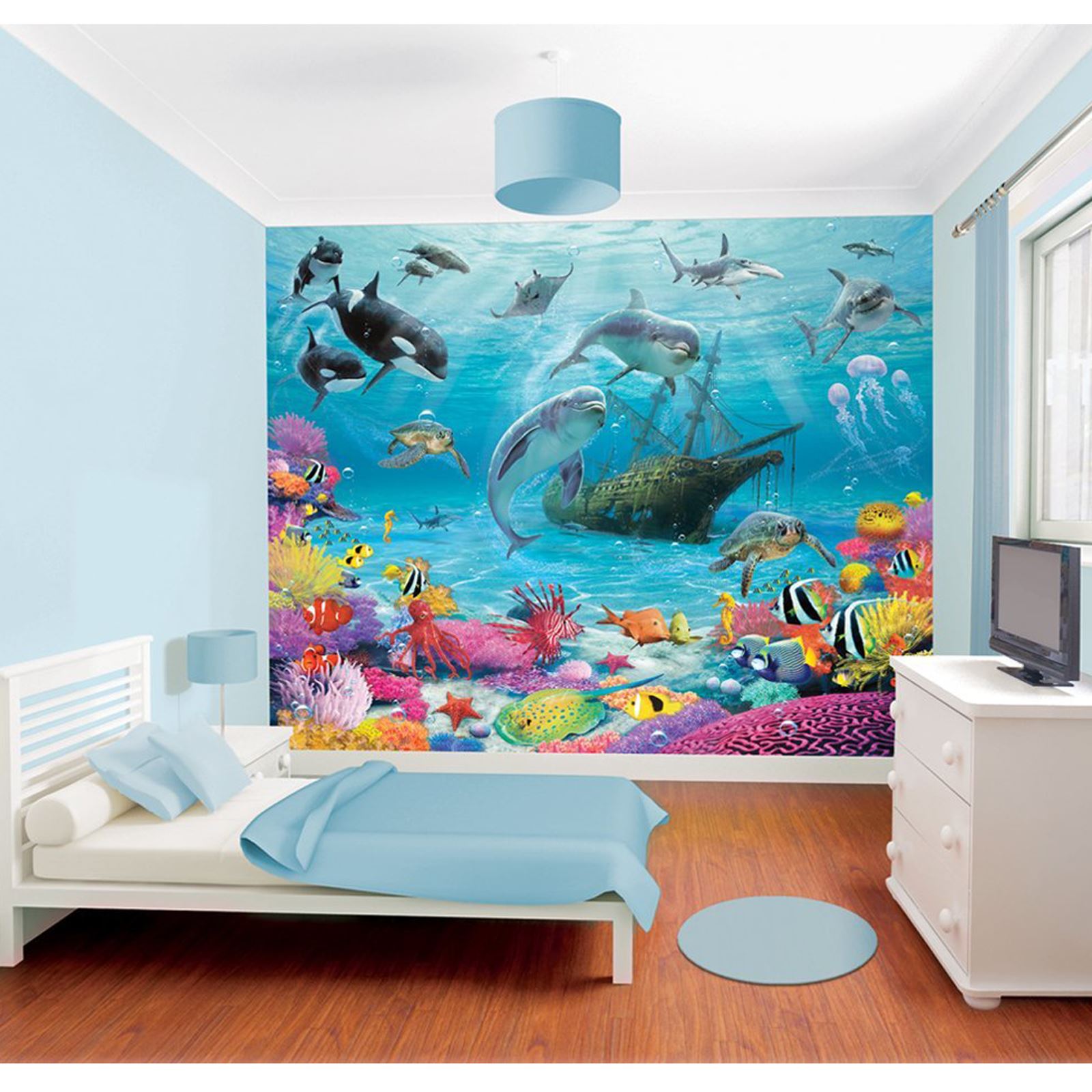 fondos de pantalla de dormitorio peppa pig,agua,turquesa,pared,habitación,mural