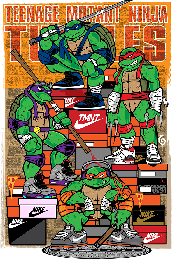 nike cartoon wallpaper,fictional character,teenage mutant ninja turtles,superhero,fiction,comics