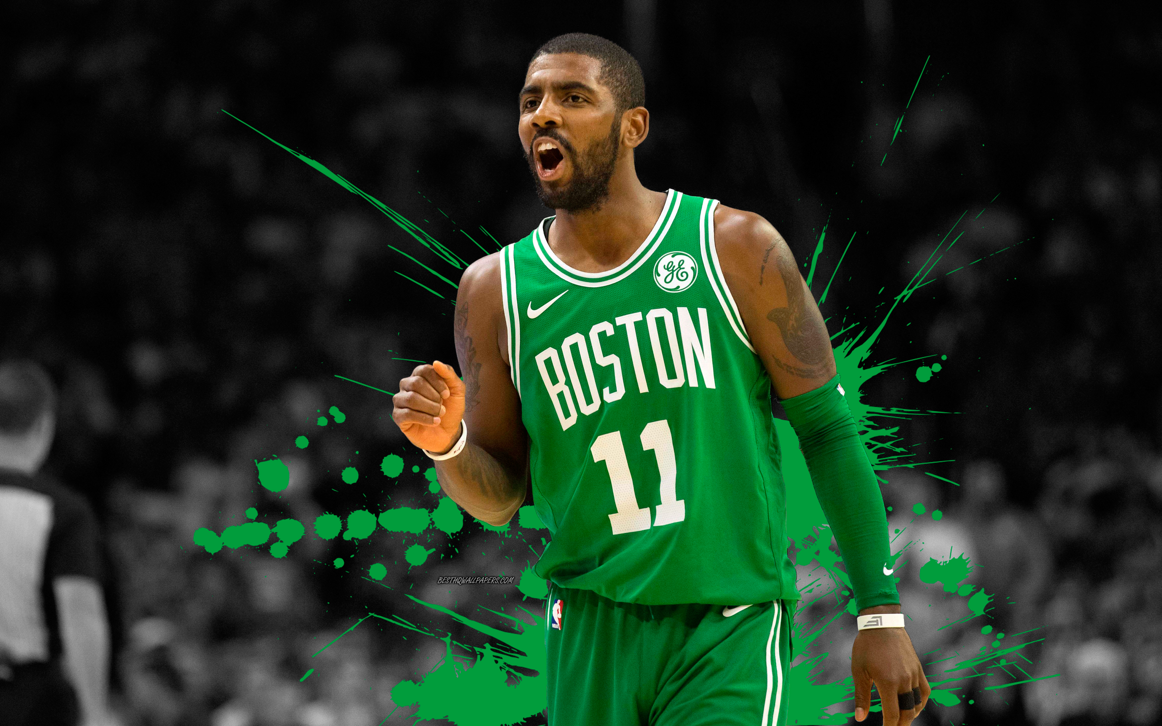 sfondi nba kyrie irving,maglia,giocatore di pallacanestro,giocatore,verde,abbigliamento sportivo