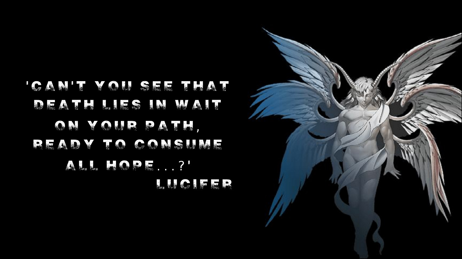 death wallpaper with quotes,wing,text,angel,fictional character,supernatural creature