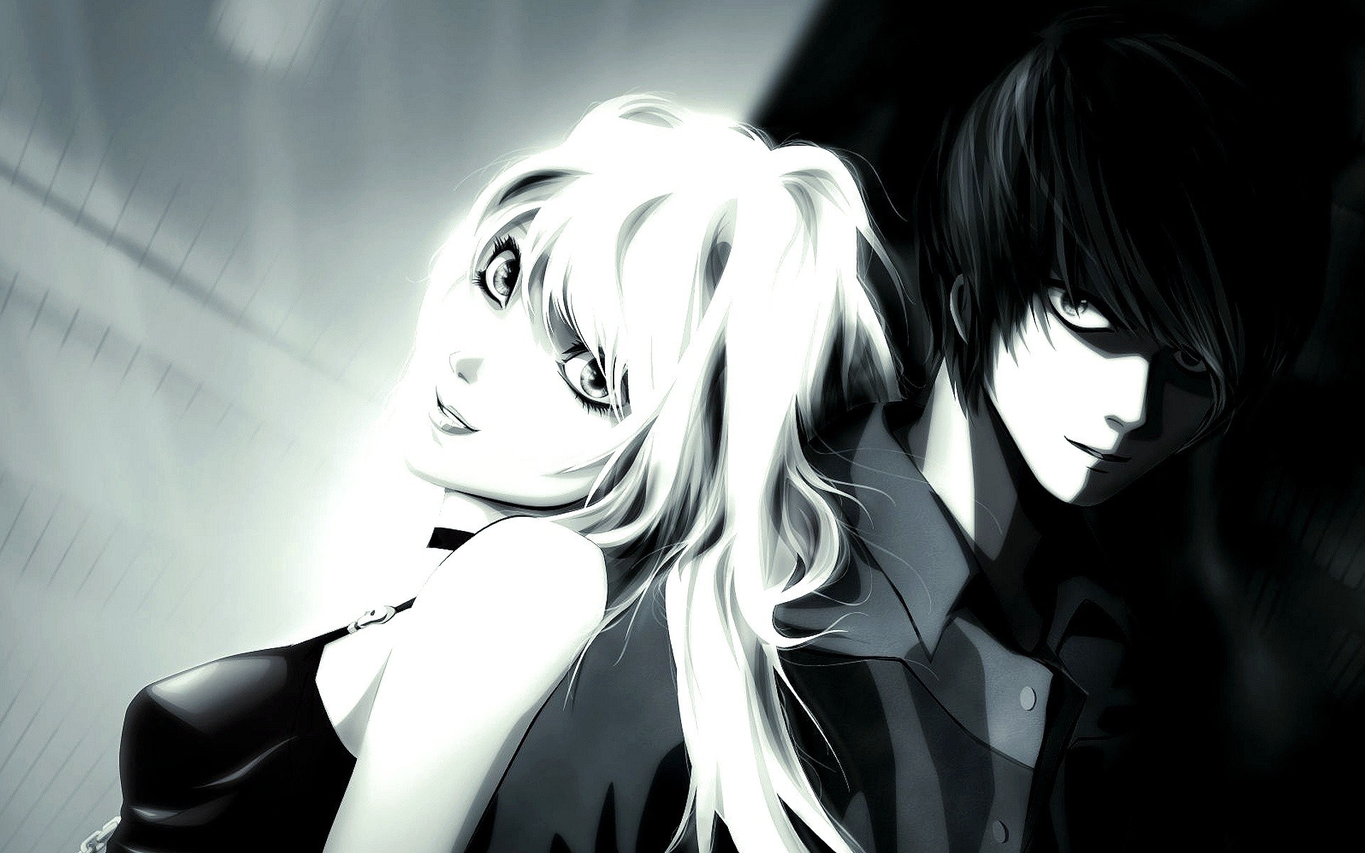 boy death wallpaper,monochrome,cartoon,anime,black and white,black hair