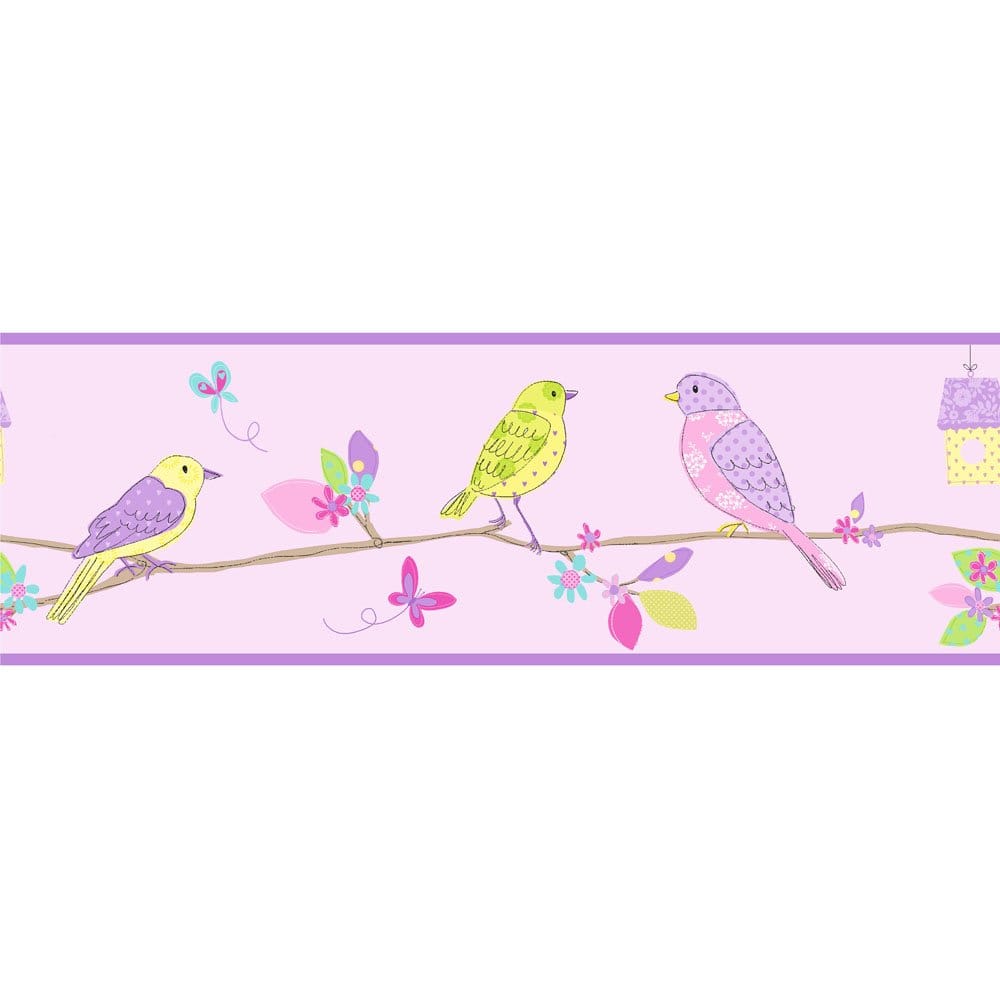 vogeltapete grenze,vogel,lila,papagei,violett,rosa