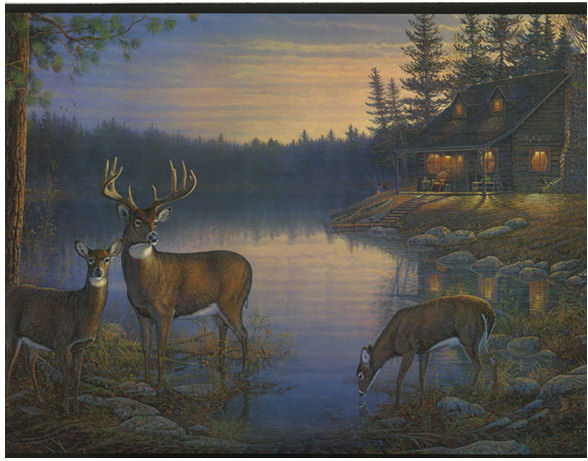 deer wallpaper border,wildlife,deer,reindeer,elk,atmospheric phenomenon